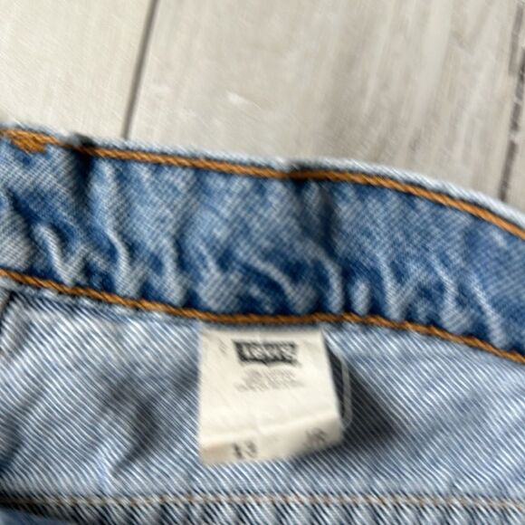 Levi's® Premium 501® ORIGINAL FIT HIGH RISE SHORTS blue size Junior 13 Nwot - Picture 6 of 7